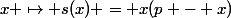 s&nbsp;&nbsp;:&nbsp;&nbsp;x \mapsto s(x) = x(p - x)