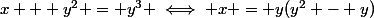 x + y^2 = y^3 \iff x = y(y^2 - y)