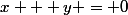 x + y = 0