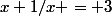 x+1/x = 3