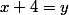 x+4=y