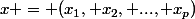 x = (x_1, x_2, ..., x_p)