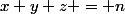 x+y+z = n