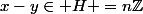 x-y\in H =n\Z