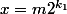 x=m2^{k_1}