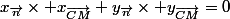 x_{\vec{n}}\times x_{\vec{CM}}+y_{\vec{n}}\times y_{\vec{CM}}=0