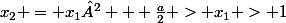 x_{2} = x_{1}² + \frac{a}{2} > x_{1} > 1