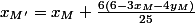 x_{M'}=x_M+\frac{6(6-3x_M-4y_M)}{25}