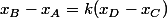 x_B-x_A=k(x_D-x_C)