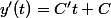 y'(t)=C't+C