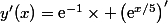 y'(x)=\text{e}^{-1}\times \left(\text{e}^{x/5}\right)'