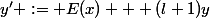 y' := E(x) + (l+1)y