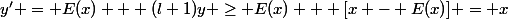 y' = E(x) + (l+1)y \geq E(x) + [x - E(x)] = x
