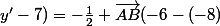 \vec{CG} (x'-9;y'-7)=-\frac{1}{2} \vec{AB}(-6-(-8);7-(-3))