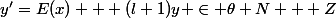 y'=E(x) + (l+1)y \in \theta N + Z