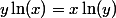 y\ln(x)=x\ln(y)