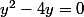 y^2-4y=0