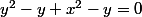 y^2-y+x^2-y=0