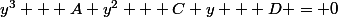 \implies&nbsp;&nbsp;\boxed{&nbsp;&nbsp;y^3 + A y^2 + C y + D = 0&nbsp;&nbsp;} \\  \\ \textcolor{blue}{A = -\frac 12(a^2+b)} \\ \textcolor{blue}{B = ac - d} \\ \textcolor{blue}{C = \frac 12 bd - \frac 12 c^2 }