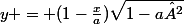 y = (1-\frac{x}{a})\sqrt{1-a²}