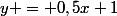 y = 0,5x+1