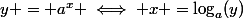 y = a^x \iff x =\log_a(y)