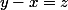 y-x=z
