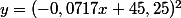 y=(-0,0717x+45,25)^2