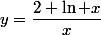 y=\dfrac{2+\ln x}{x}