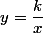 y=\dfrac{k}{x}