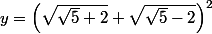 y=\left(\sqrt{\sqrt{5}+2}+\sqrt{\sqrt{5}-2}\right)^2