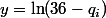 y=\ln(36-q_i)