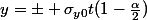 y=\pm \sigma_{y0}t(1-\frac{\alpha}{2})