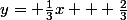 y= \frac{1}{3}x + \frac{2}{3}