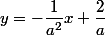 y=-\dfrac{1}{a^2}x+\dfrac{2}{a}