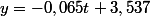 y=-0,065t+3,537
