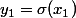 y_1=\sigma(x_1)