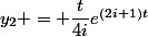y_2 = \dfrac{t}{4i}e^{(2i+1)t}