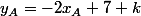 y_A=-2x_A+7+k