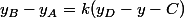 y_B-y_A=k(y_D-y-C)