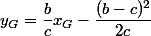 y_G=\dfrac{b}{c}x_G-\dfrac{(b-c)^2}{2c}