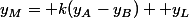y_M= k(y_A-y_B) +y_L