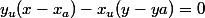 y_u(x-x_a)-x_u(y-ya)=0