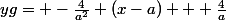 yg= -\frac{4}{a^2} (x-a) + \frac{4}{a}