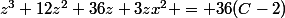 z^3+12z^2+36z+3zx^2 = 36(C-2)