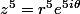 z^5=r^5e^{5i\theta}