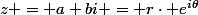 z = a+bi = r\cdot e^{i\theta}