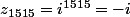 z_{1515}=i^{1515}=-i