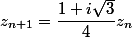 z_{n+1}=\dfrac{1+i\sqrt{3}}{4}z_{n}