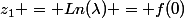 z_1 = Ln(\lambda) = f(0)
